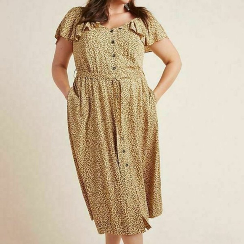 Plus Size Anthropologie Bolano Cheetah Dress 20W